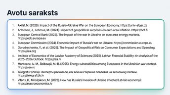 Presentations 'Ukrainas kara ekonomiskā ietekme uz Eiropas tirgiem', 16.