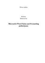 Summaries, Notes 'Microsoft Word Styles and Formatting', 1.