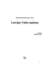 Research Papers 'Latvijas Valsts tapšana', 1.