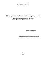 Research Papers 'ES programmas "Jaunatne" apakšprogramma "Eiropas Brīvprātīgais darbs" ', 1.
