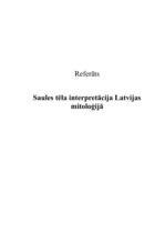 Research Papers 'Saules tēla interpretācija latviešu mitoloģijā', 2.