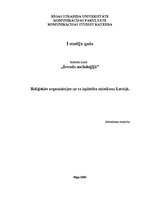 Research Papers 'Reliģiskās organizācijas un to izplatība mūsdienu Latvijā', 1.