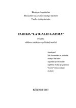 Research Papers 'Partija "Latgales Gaisma"', 1.