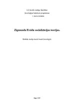 Research Papers 'Zigmunda Freida socializācijas teorijas', 1.