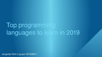 Presentations 'Top Programming Languages to Learn in 2019', 1.
