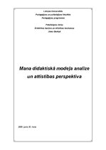 Research Papers 'Mana didaktiskā modeļa analīze un attīstības perspektīva', 1.