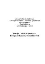 Research Papers 'Indriķa Livonijas hronika - Baltijas viduslaiku vēstures avots', 1.