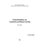 Research Papers 'Nodarbinātības un bezdarba problēma Latvijā', 1.
