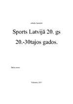 Research Papers 'Sports Latvijā 20.gs. 20.-30.gados', 1.