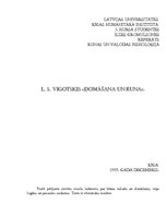 Research Papers 'L.S.Vigotskis "Domāšana un runa"', 1.