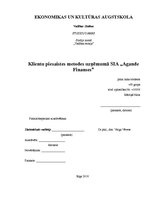 Research Papers 'Klienta piesaistes metodes uzņēmumā SIA "Agande Finanses"', 1.