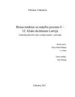 Research Papers 'Stresa ietekme uz mācību procesu 9. - 12. Klašu skolēniem Latvijā', 1.
