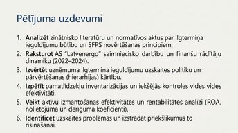 Presentations 'Ilgtermiņa ieguldījumu uzskaite, kontrole un to izmantošanas analīze uzņēmumā AS', 4.