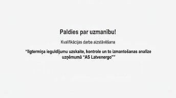 Presentations 'Ilgtermiņa ieguldījumu uzskaite, kontrole un to izmantošanas analīze uzņēmumā AS', 15.