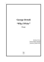 Essays 'George Orwell "Why I write"', 1.