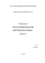 Essays 'Pārdomas par grūtniecības norisi', 1.