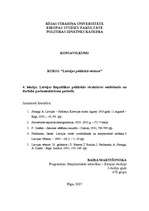Summaries, Notes 'Latvijas Republikas politiskās struktūras veidošanās un darbība parlamentārisma ', 1.