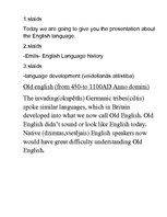 Presentations 'English Language', 11.