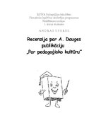 Essays 'Recenzija par A.Dauges publikāciju "Par pedagoģisko kultūru"', 1.