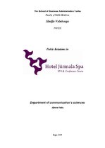 Research Papers 'Public Relations in Hotel Jūrmala SPA', 1.