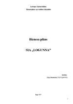 Business Plans 'SIA "Logunna"', 1.