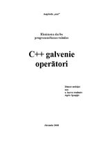 Research Papers 'C++ galvenie operatori', 1.
