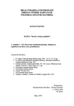 Summaries, Notes 'Latvijas Republikas Satversmes institucionalizācija: lēmējvara, izpildvara un ti', 1.