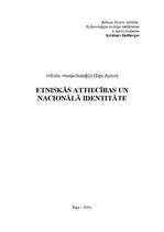 Research Papers 'Etniskās attiecības un nacionālā identitāte', 1.