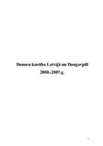 Research Papers 'Donoru kustība Latvijā un Daugavpilī 2000. - 2007.gadā', 1.