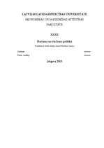 Research Papers 'Harizma un tās loma politikā', 1.
