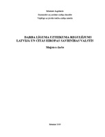Term Papers 'Darba līguma uzteikuma regulējums Latvijā un citās Eiropas Savienības valstīs', 1.