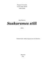 Research Papers 'Saskarsmes stili', 1.