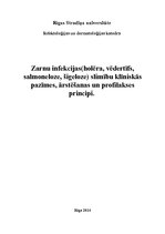 Summaries, Notes 'Zarnu infekciju slimību klīniskās pazīmes, ārstēšanas un profilakses principi', 1.