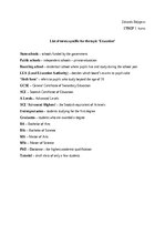 Summaries, Notes 'List of terms specific for the topic "Education"', 1.
