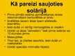 Presentations 'Sauļošanās. Saule un solārijs', 10.