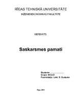 Research Papers 'Saskarsmes pamati', 1.