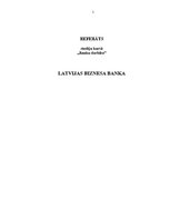 Research Papers 'AS "Latvijas Biznesa banka"', 1.