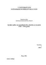 Research Papers 'Latvijas satiksme un tautsaimniecības atkarība no ārzemēm 1920.-1930.gados', 1.