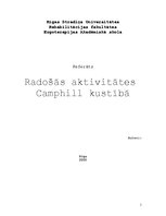 Research Papers 'Radošās aktivitātes Camphill kustībā', 1.