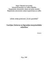 Research Papers 'Latvijas, Lietuvas, Igaunijas starptautiskās attiecības', 1.