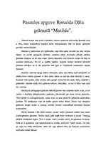 Essays 'Pasaules apguve Roalda Dāla grāmatā “Matilde”', 1.
