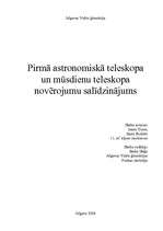 Research Papers 'Pirmā astronomiskā teleskopa un mūsdienu astronomiskā teleskopa salīdzinājums', 1.