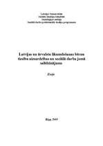 Essays 'Latvijas un ārvalstu likumdošana bērnu tiesību aizsardzības un sociālā darba jom', 1.