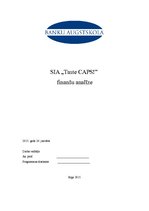 Research Papers 'Finanšu analīze SIA "Taste Cap"', 1.