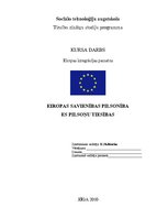 Research Papers 'Eiropas Savienības pilsonība, pilsoņu tiesības', 1.