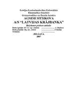 Practice Reports 'A/S "Latvijas Krājbanka"', 1.
