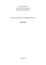 Research Papers 'The Use of Compounds in the Business Discourse', 1.