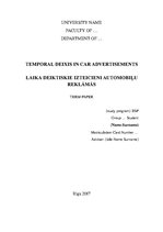 Research Papers 'Temporal Deixis uin Car Advertisements', 1.