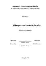 Research Papers 'Mikroprocesori un to ātrdarbība', 1.