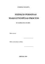 Term Papers 'Fiziskās personas maksātnespējas process', 1.
